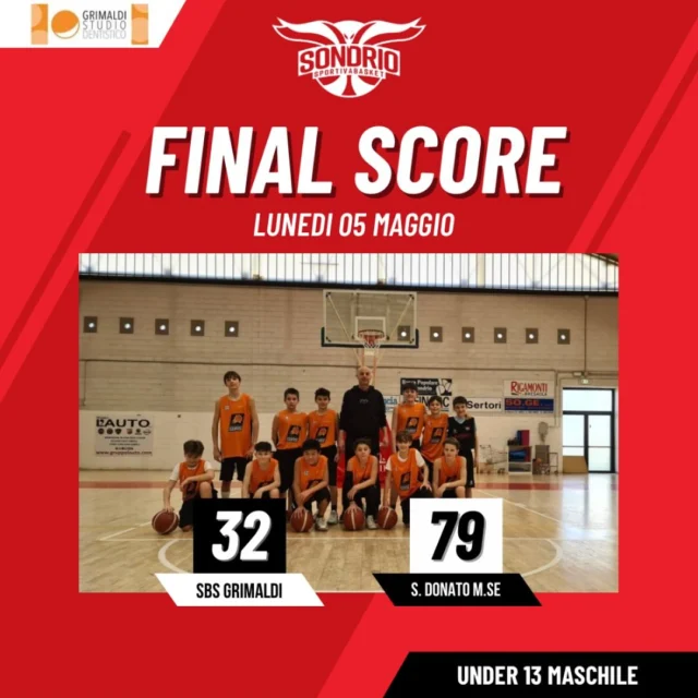 🏀 UNDER 13 🏀

San Donato Milanese - Sondrio
 79 a 32

📊 Cattaneo 10, Romualdi, Decensi, Berini 2, Nazzari 20, Paganoni, Chen, Zampatti. 

📃 Chiudiamo con una sconfitta la stagione cestistica, in una gara partita subito in salita grazie alla maggior precisione e organizzazione degli avversari.

Il primo anno di esperienza per i ragazzi del 2012 non poteva che essere difficoltoso. Importante è che si sia formato un buon gruppo, sia numericamente che come voglia di imparare e di stare insieme. La prossima stagione potrà essere affrontata con un po’ più di esperienza e con la consapevolezza che la costanza negli allenamenti resta fondamentale. Complimenti a tutti per l’impegno dimostrato e la voglia di lottare in campo nonostante l’evidente difficoltà per la maggior fisicità e tecnica degli avversari affrontati.